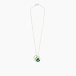 Dinosaur Designs Small Splash Chain Pendant in Grass Colour resin with 925 Sterling Silver Material