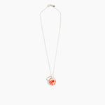 Dinosaur Designs Small Splash Chain Pendant in Strawberry Colour resin with 925 Sterling Silver Material