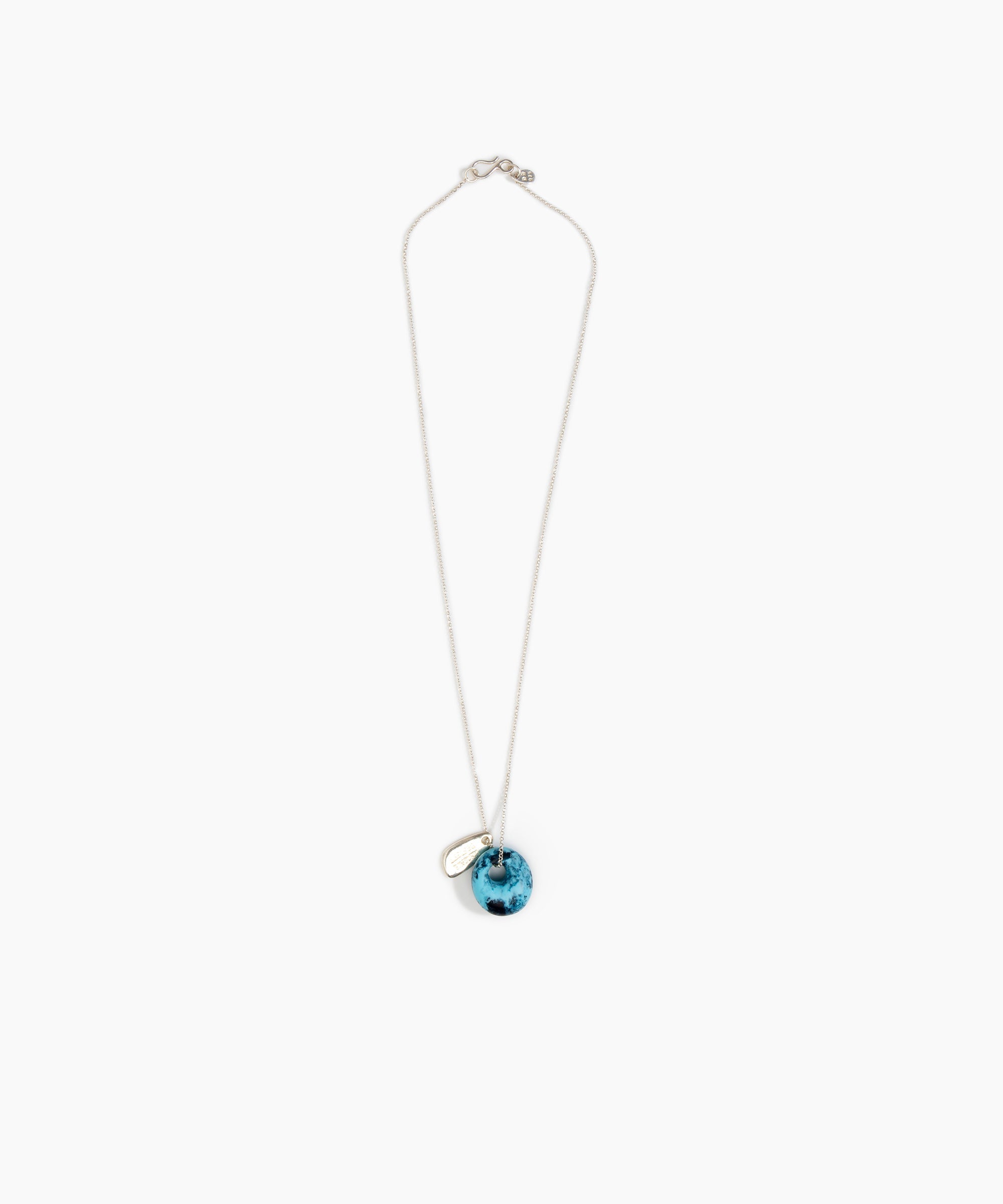 Dinosaur Designs Small Splash Chain Pendant in Water Colour resin with 925 Sterling Silver Material