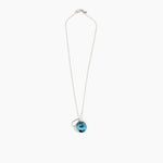Dinosaur Designs Small Splash Chain Pendant in Water Colour resin with 925 Sterling Silver Material..
