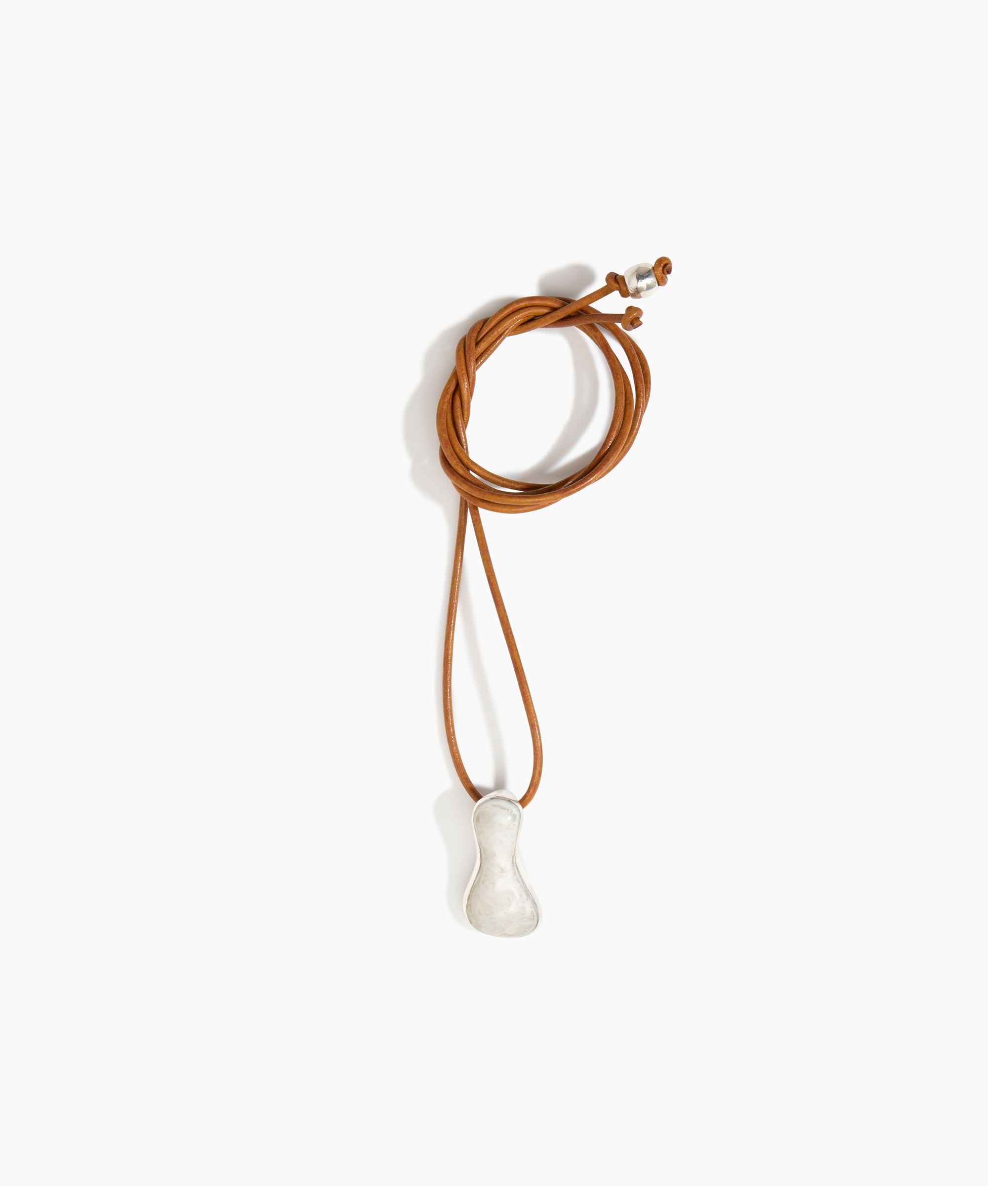 Dinosaur Designs Bones Pendant in Chalk Swirl Colour resin with Silver-Plated Brass Material