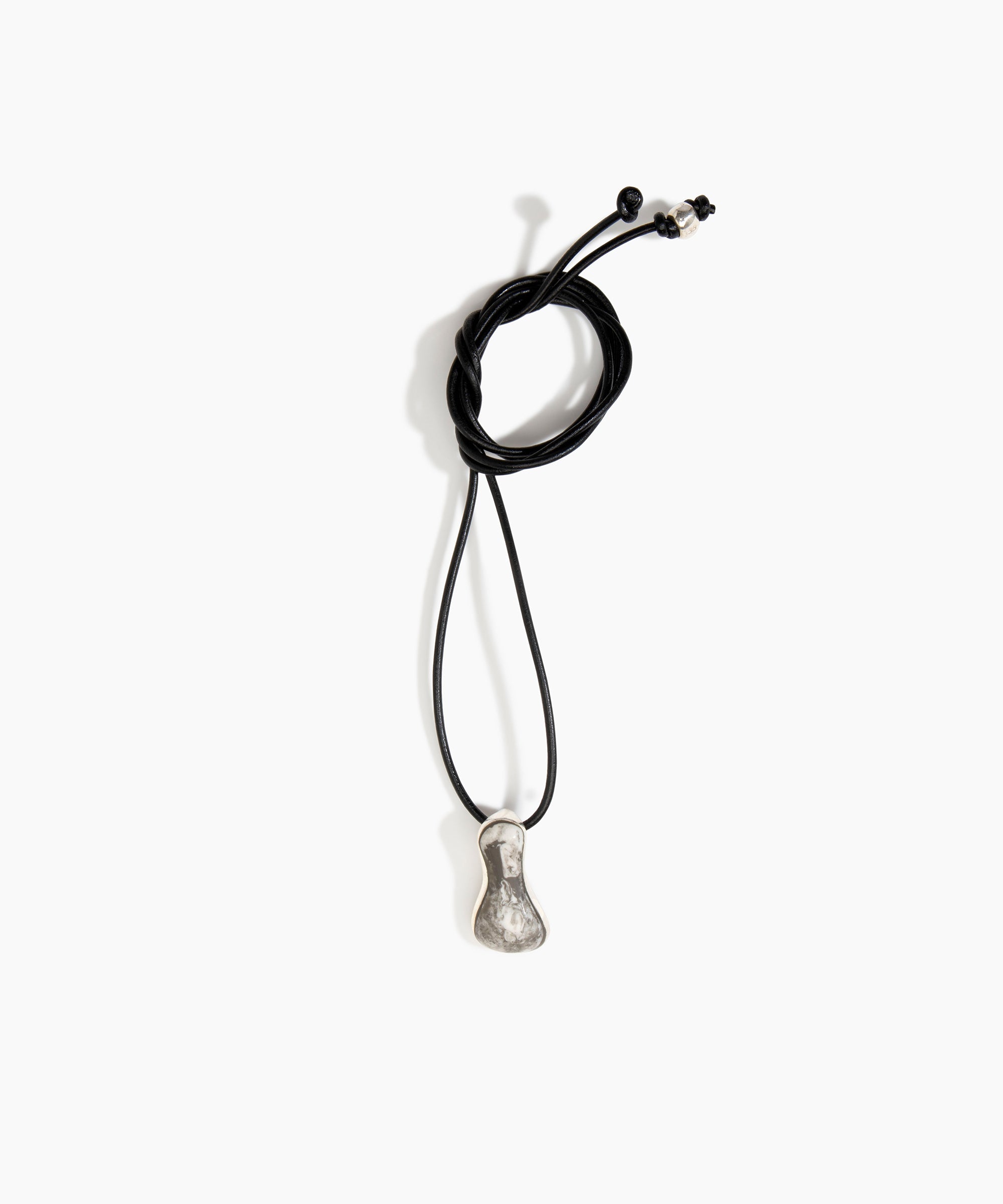 Dinosaur Designs Bones Pendant in Granite Colour resin with Silver-Plated Brass Material