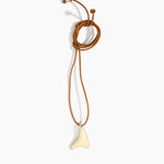 Dinosaur Designs Wishbone Pendant in Cream Colour resin with Silver-Plated Brass Material