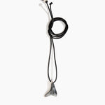 Dinosaur Designs Wishbone Pendant in Slate Colour resin with Silver-Plated Brass Material