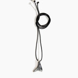 Dinosaur Designs Wishbone Pendant in Slate Colour resin with Silver-Plated Brass Material