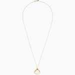 Dinosaur Designs Polished Lotus Chain Pendant in Chalk Swirl with Gold-Fill hardware — marbled off-white resin half-crescent pendant on a fine gold-fill chain with clasp