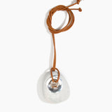 Dinosaur Designs PNRCKLEAL Large Rock Pendant Leather CLOUD