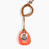 Dinosaur Designs PNRCKLEAL Large Rock Pendant Leather LYCHEE