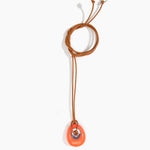 Dinosaur Designs PNRCKLEAS Small Rock Pendant Leather LYCHEE