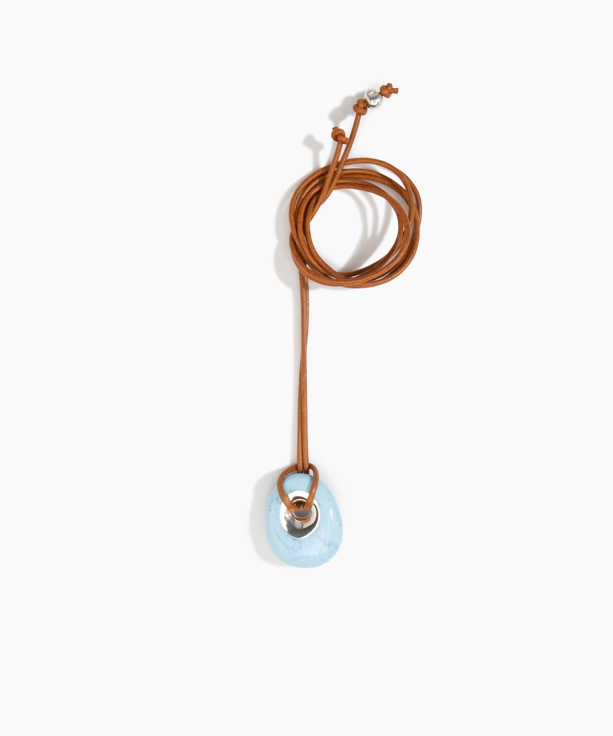Dinosaur Designs PNRCKLEAS Small Rock Pendant Leather POOL