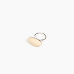 Dinosaur Designs Long Watercolour Ring in Cream Colour resin with 925 Sterling Silver Material