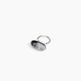 Dinosaur Designs Long Watercolour Ring in Slate Colour resin with 925 Sterling Silver Material...