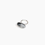 Dinosaur Designs Long Watercolour Ring in Slate Colour resin with 925 Sterling Silver Material