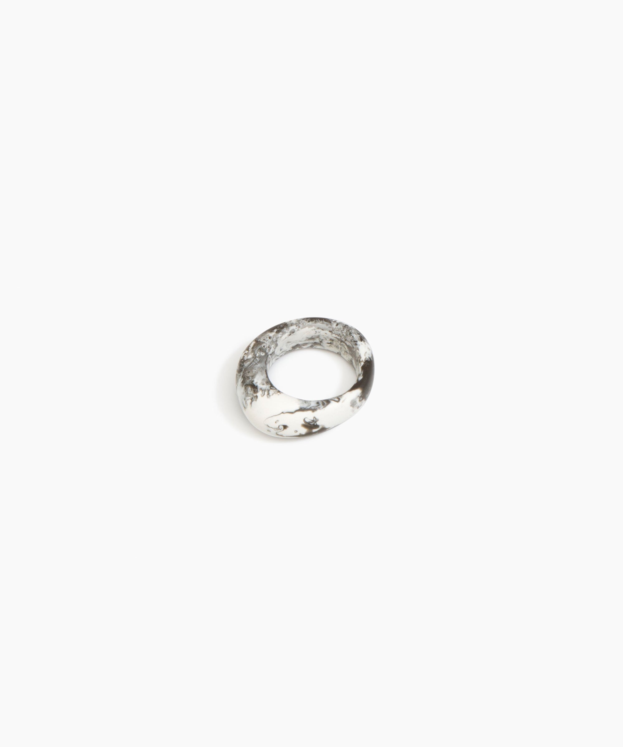 Dinosaur Designs Slate Ring in Granite Colour resin with Regular Fit