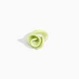 Dinosaur Designs Lily Ring in Pistachio — handcrafted marbled pastel green resin ring with sculptural swirled flower
