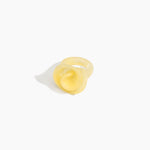 Dinosaur Designs Lily Ring in Pollen — handcrafted marbled yellow resin ring with sculptural swirled flower