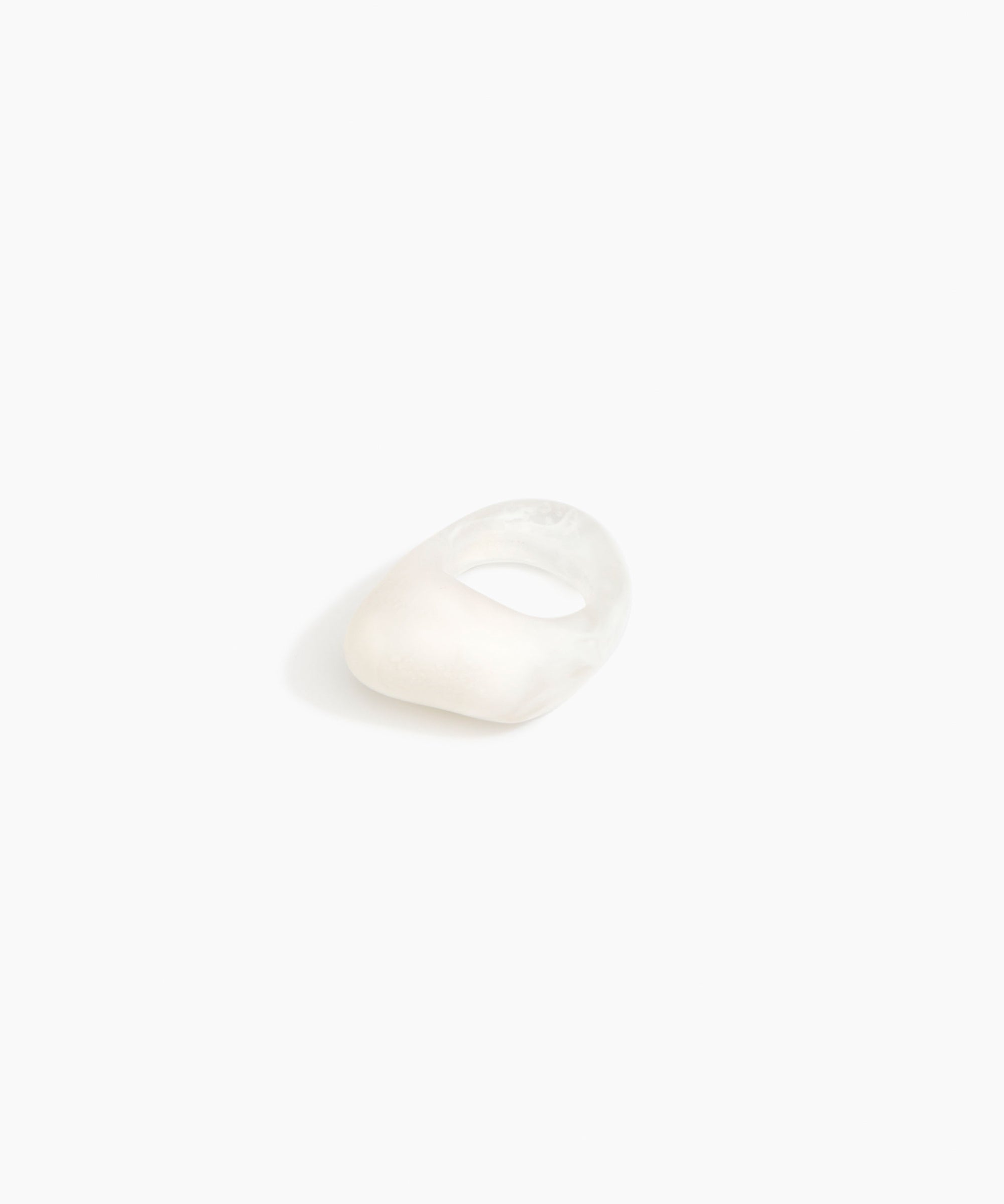 Dinosaur Designs Pebble Ring in Chalk Swirl Colour resin with Regular Fit