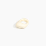 Dinosaur Designs Pebble Ring in Cream Colour resin with Regular Fit.