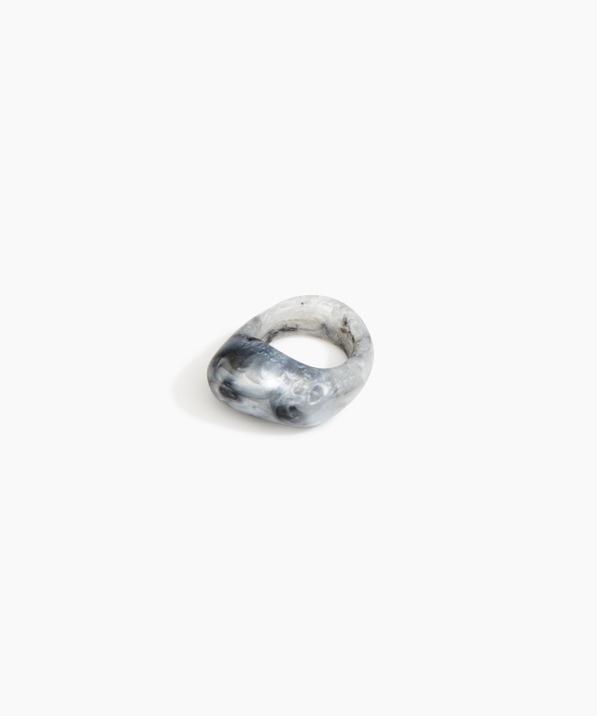 Dinosaur Designs Pebble Ring in Slate Colour resin with Regular Fit