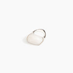 Dinosaur Designs Pebble Duo Ring in Chalk Swirl Colour resin with 925 Sterling Silver Material