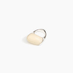 Dinosaur Designs Pebble Duo Ring in Cream Colour resin with 925 Sterling Silver Material..