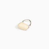 Dinosaur Designs Pebble Duo Ring in Cream Colour resin with 925 Sterling Silver Material..