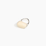 Dinosaur Designs Pebble Duo Ring in Cream Colour resin with 925 Sterling Silver Material