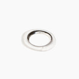 Dinosaur Designs Small Drift Duo Bangle in Chalk Swirl Colour resin with Silver-Plated Brass Material
