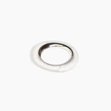 Dinosaur Designs Small Drift Duo Bangle in Chalk Swirl Colour resin with Silver-Plated Brass Material.