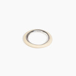 Dinosaur Designs Drift Duo Wishbone Bangle in Cream Colour resin with Silver-Plated Brass Material.