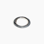 Dinosaur Designs Drift Duo Wishbone Bangle in Slate Colour resin with Silver-Plated Brass Material.