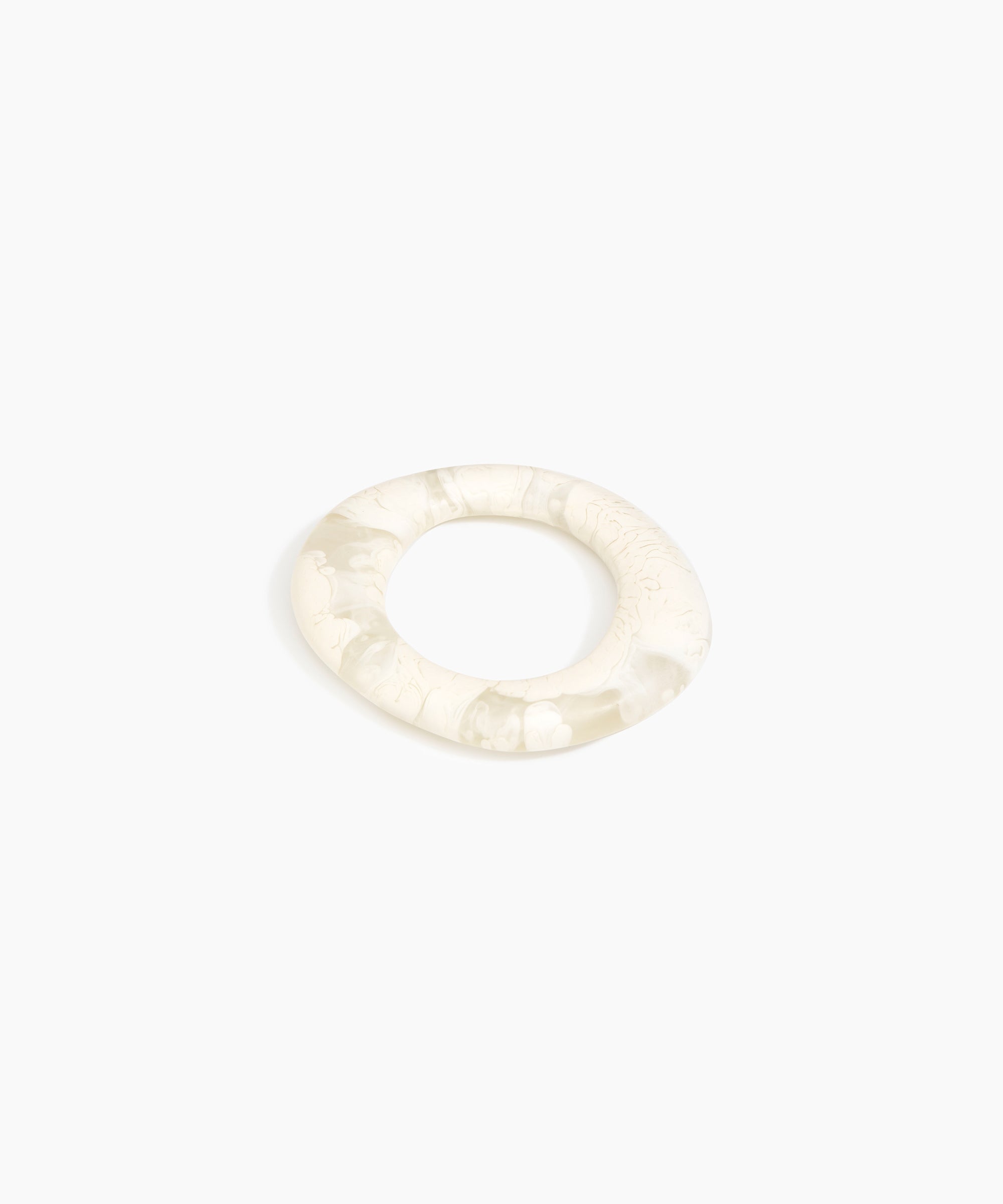 Dinosaur Designs Small Drift Bangle in Chalk Swirl Colour resin with Wide Fit..