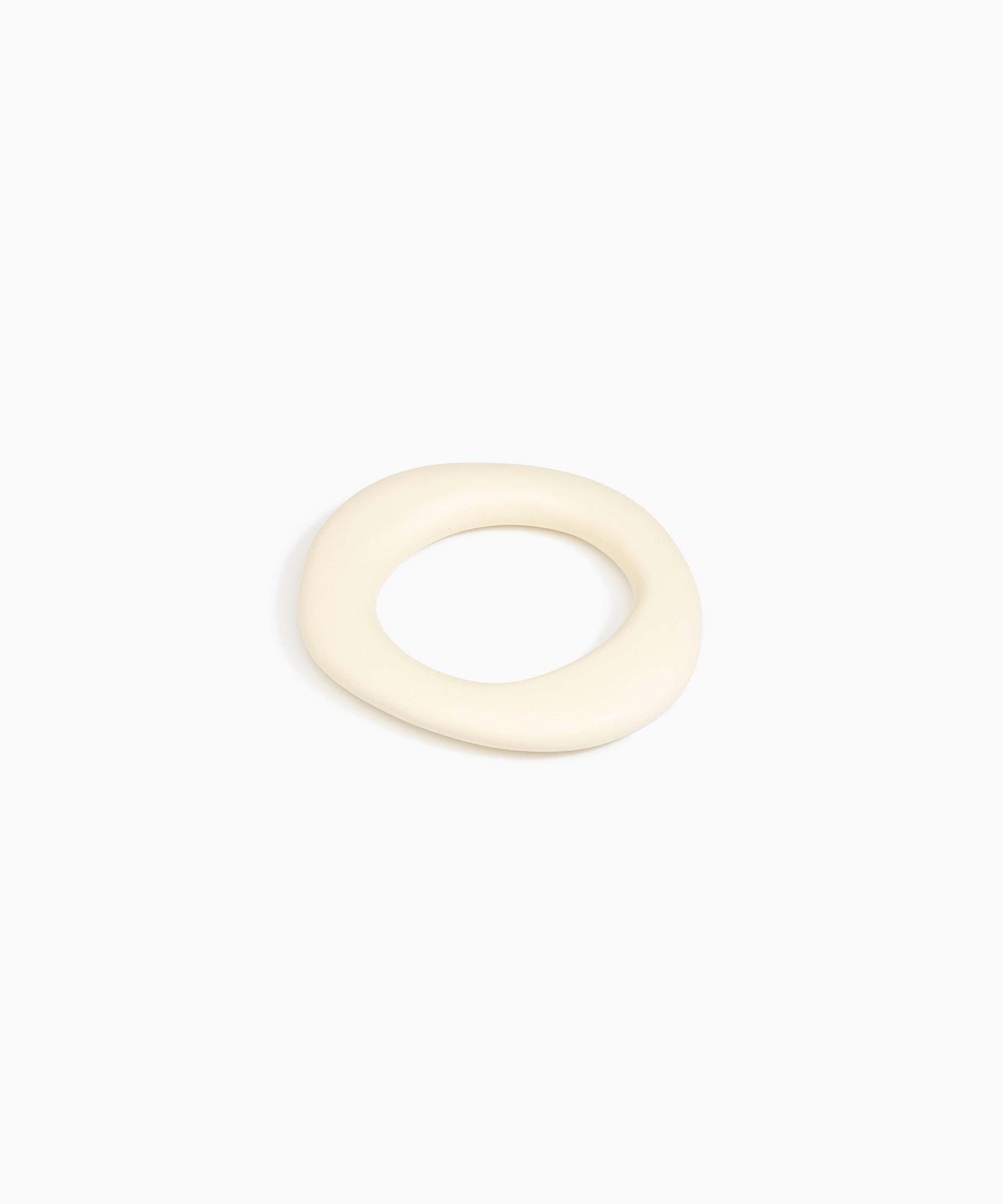 Dinosaur Designs Small Drift Bangle in Cream Colour resin with Wide Fit
