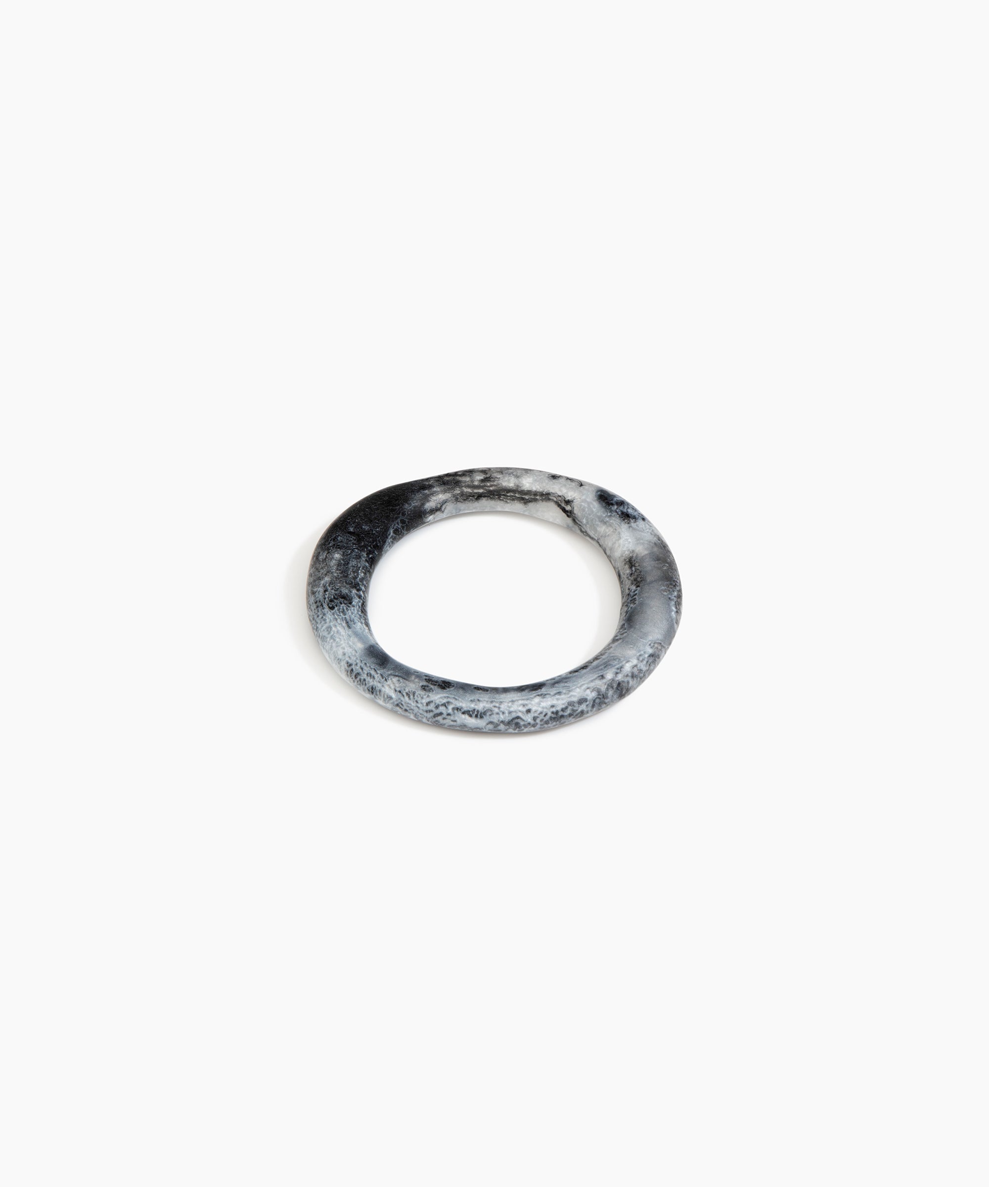 Dinosaur Designs Drift Wishbone Bangle in Slate Colour resin with Wide Fit