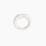 Dinosaur Designs Sprout Bangle in Chalk Swirl — handcrafted marbled off-white resin bangle with chunky rounded form