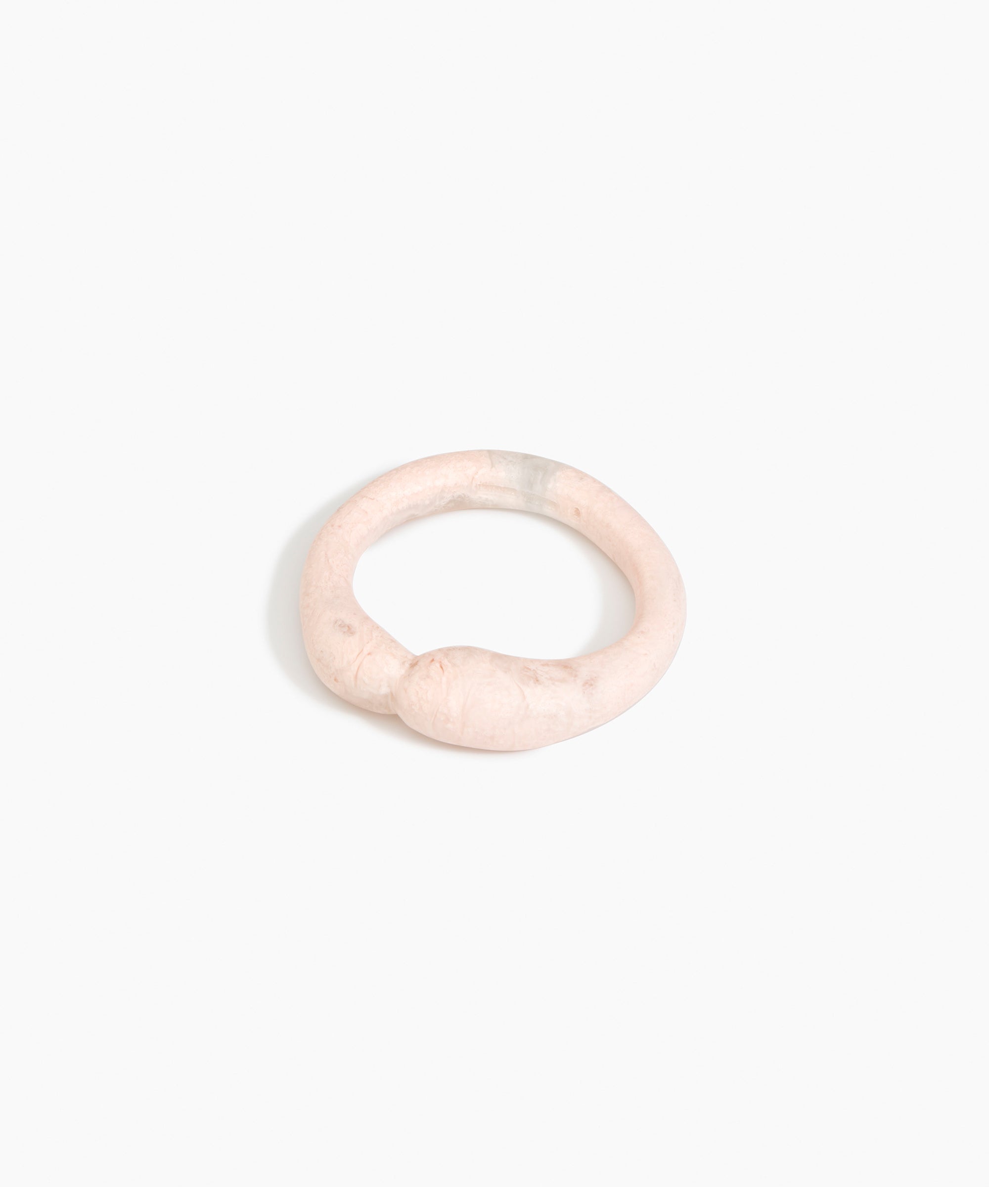 Dinosaur Designs Sprout Bangle in Rose Swirl — handcrafted marbled dusty pink resin bangle with chunky rounded form