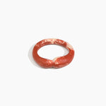 Dinosaur Designs Sprout Bangle in Rust — handcrafted marbled brown-red and cream resin bangle with chunky rounded form