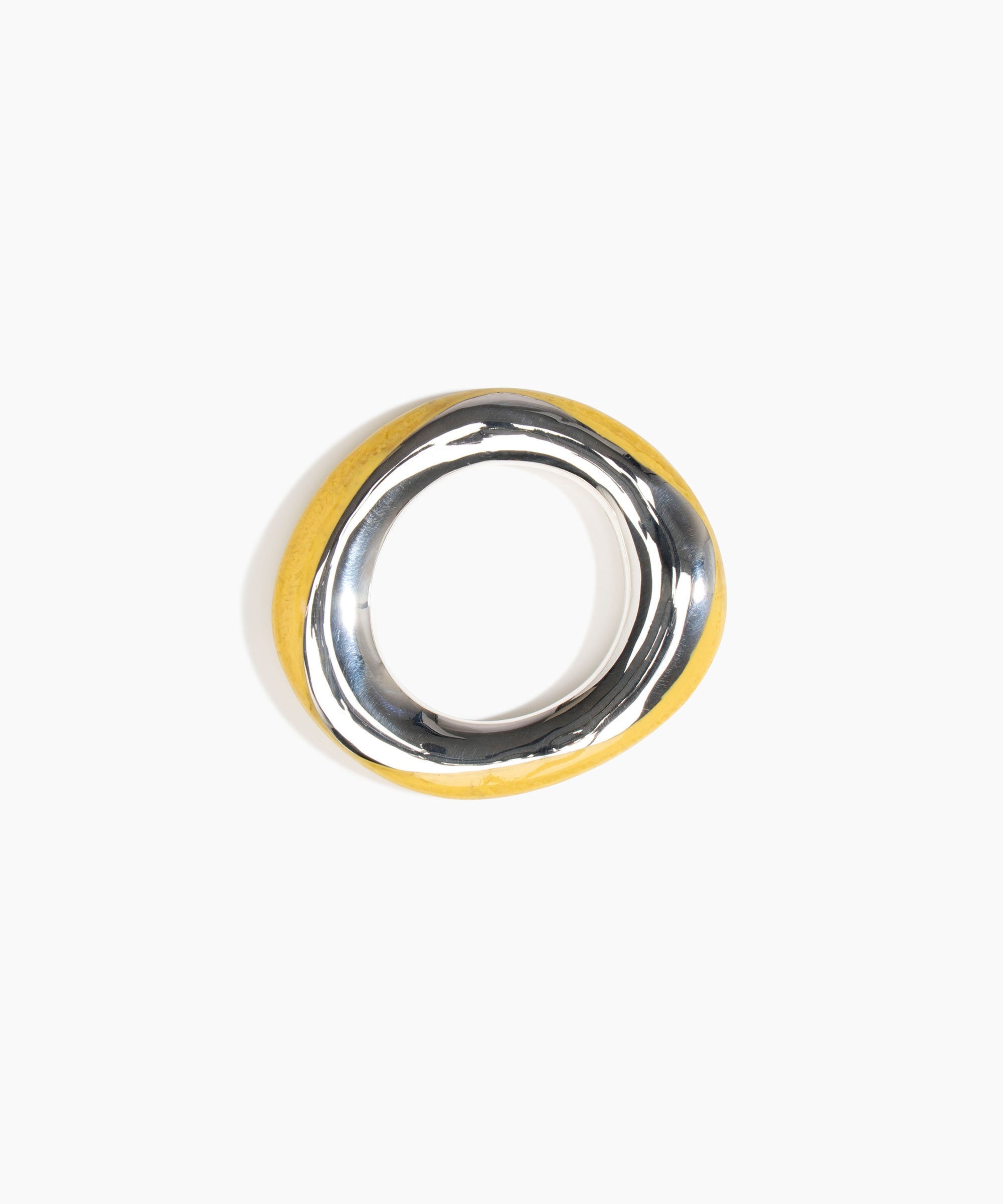 Dinosaur Designs SBRCKDUOSML Small Rock Duo Bangle SILVER POLLEN