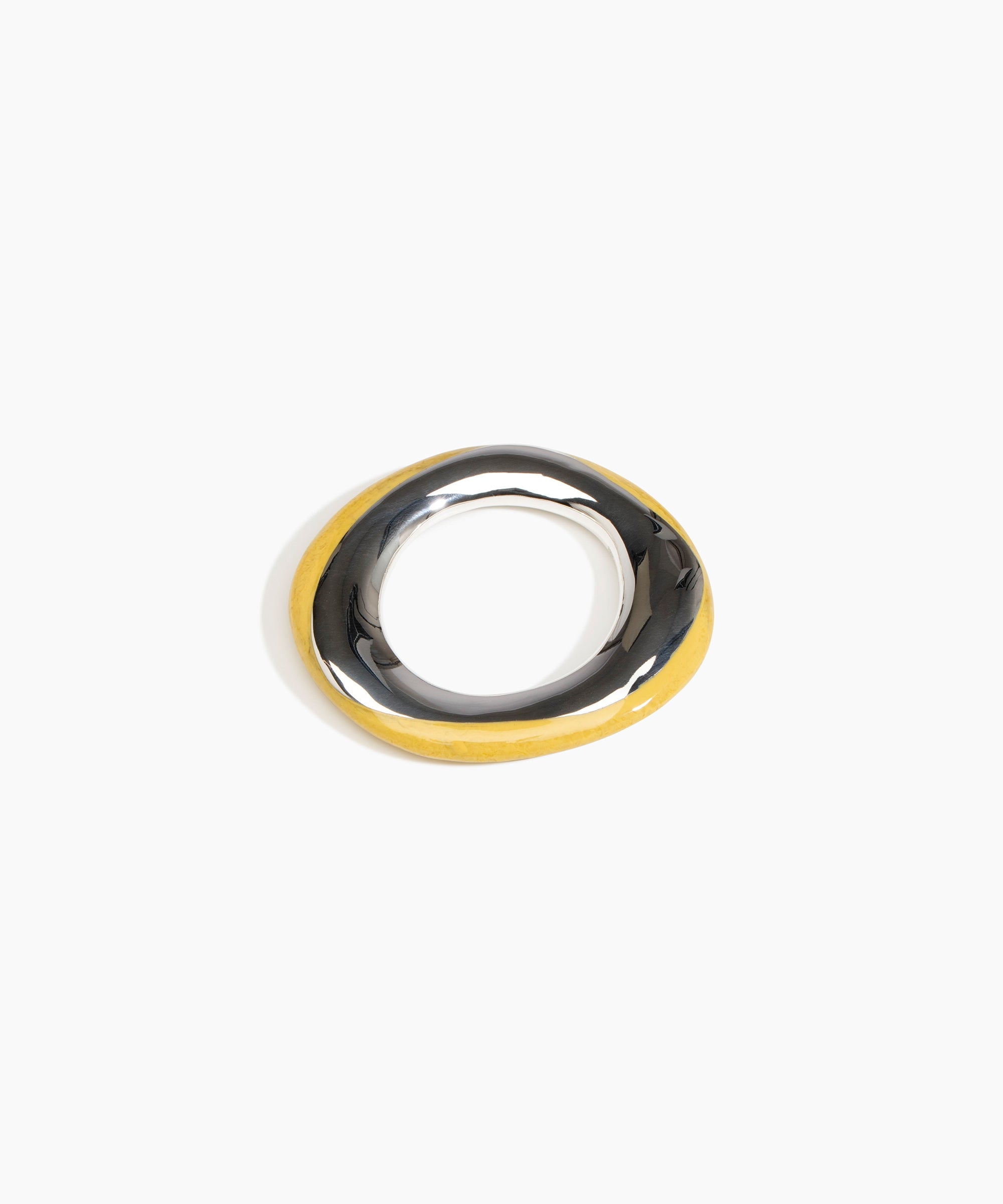 Dinosaur Designs SBRCKDUOSML Small Rock Duo Bangle SILVER POLLEN