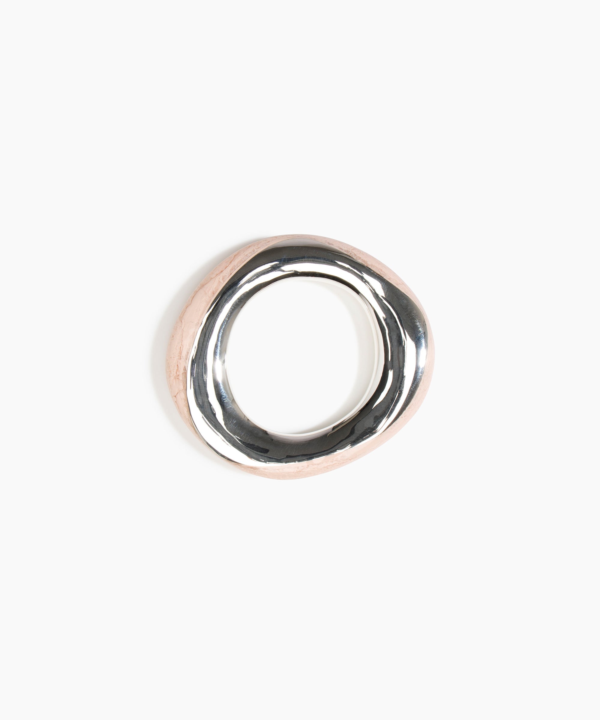 Dinosaur Designs SBRCKDUOSML Small Rock Duo Bangle SILVER ROSE SWIRL