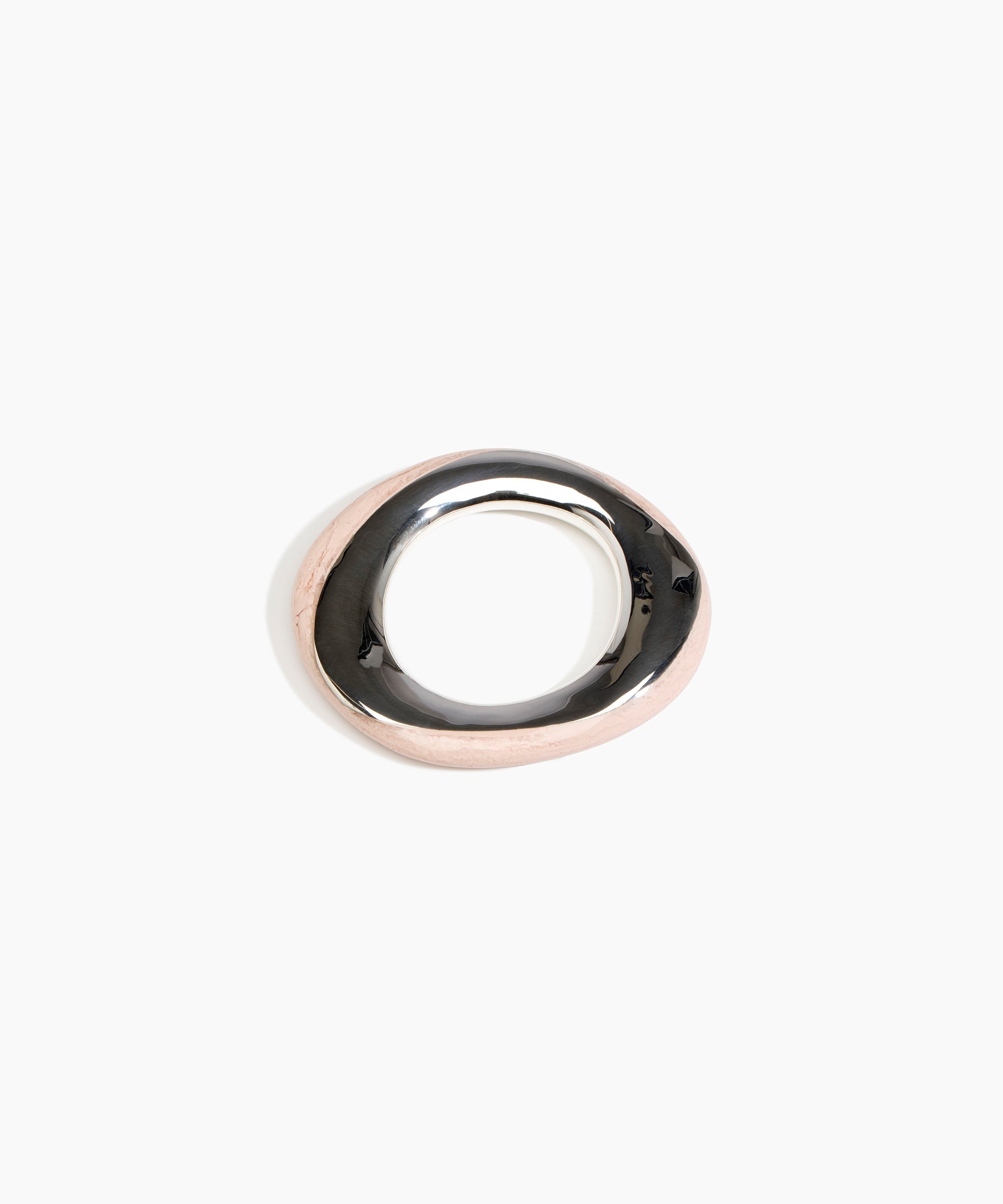 Dinosaur Designs SBRCKDUOSML Small Rock Duo Bangle SILVER ROSE SWIRL