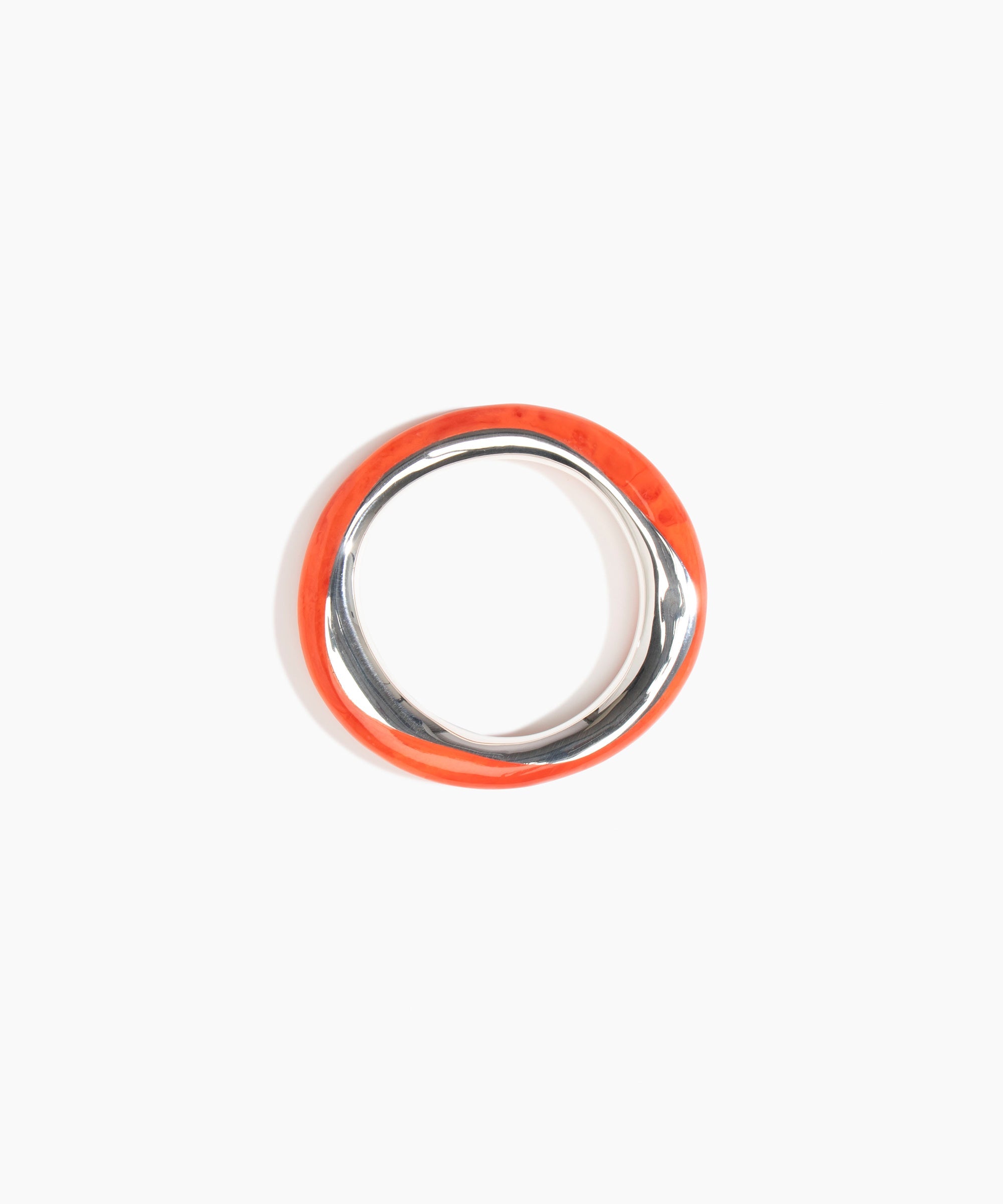 Dinosaur Designs SBRCKDUOWBN Rock Duo Wishbone Bangle SILVER LYCHEE