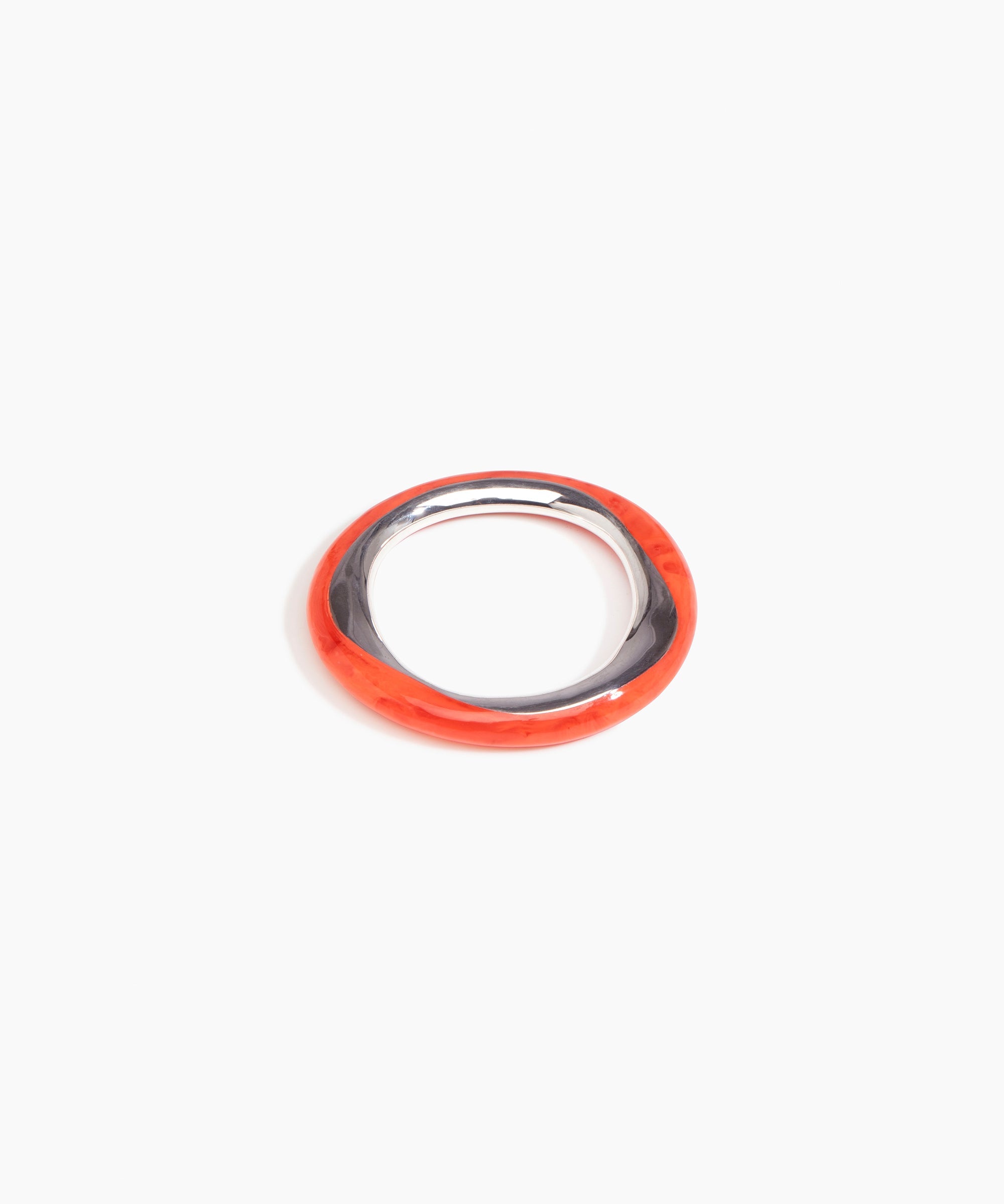Dinosaur Designs SBRCKDUOWBN Rock Duo Wishbone Bangle SILVER LYCHEE