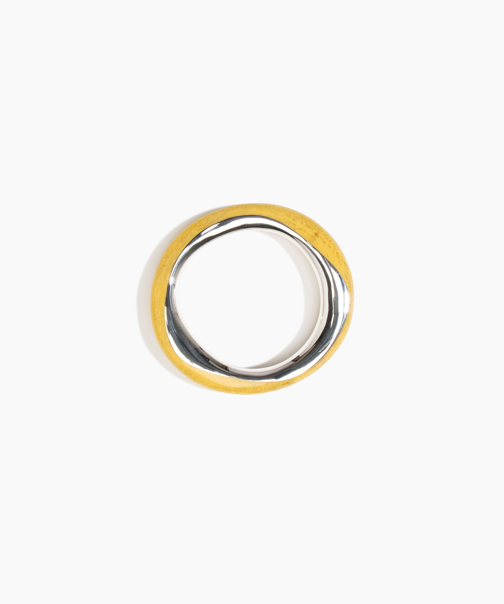 Dinosaur Designs SBRCKDUOWBN Rock Duo Wishbone Bangle SILVER POLLEN