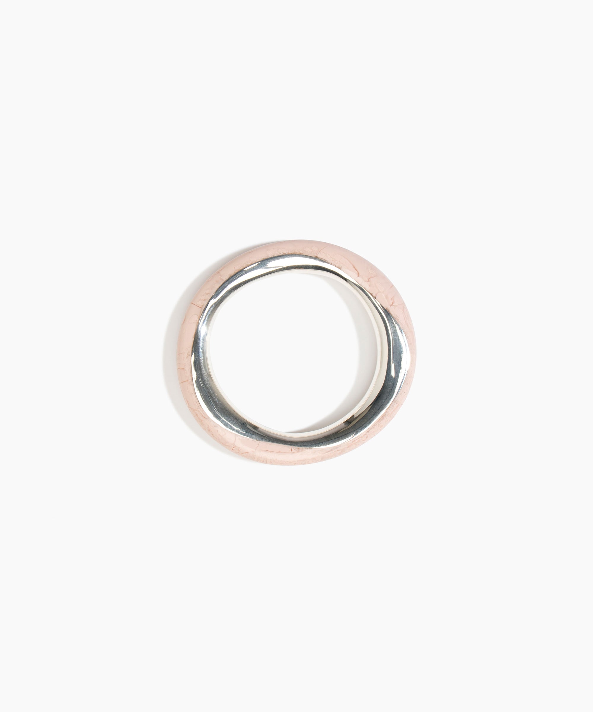 Dinosaur Designs SBRCKDUOWBN Rock Duo Wishbone Bangle SILVER ROSE SWIRL