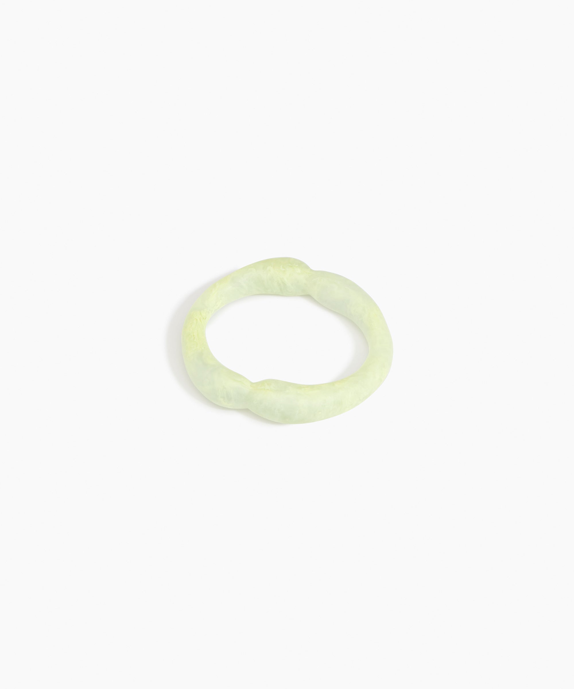 Dinosaur Designs Double Sprout Bangle in Pistachio — handcrafted marbled pastel green resin bangle with organic bulbous shape