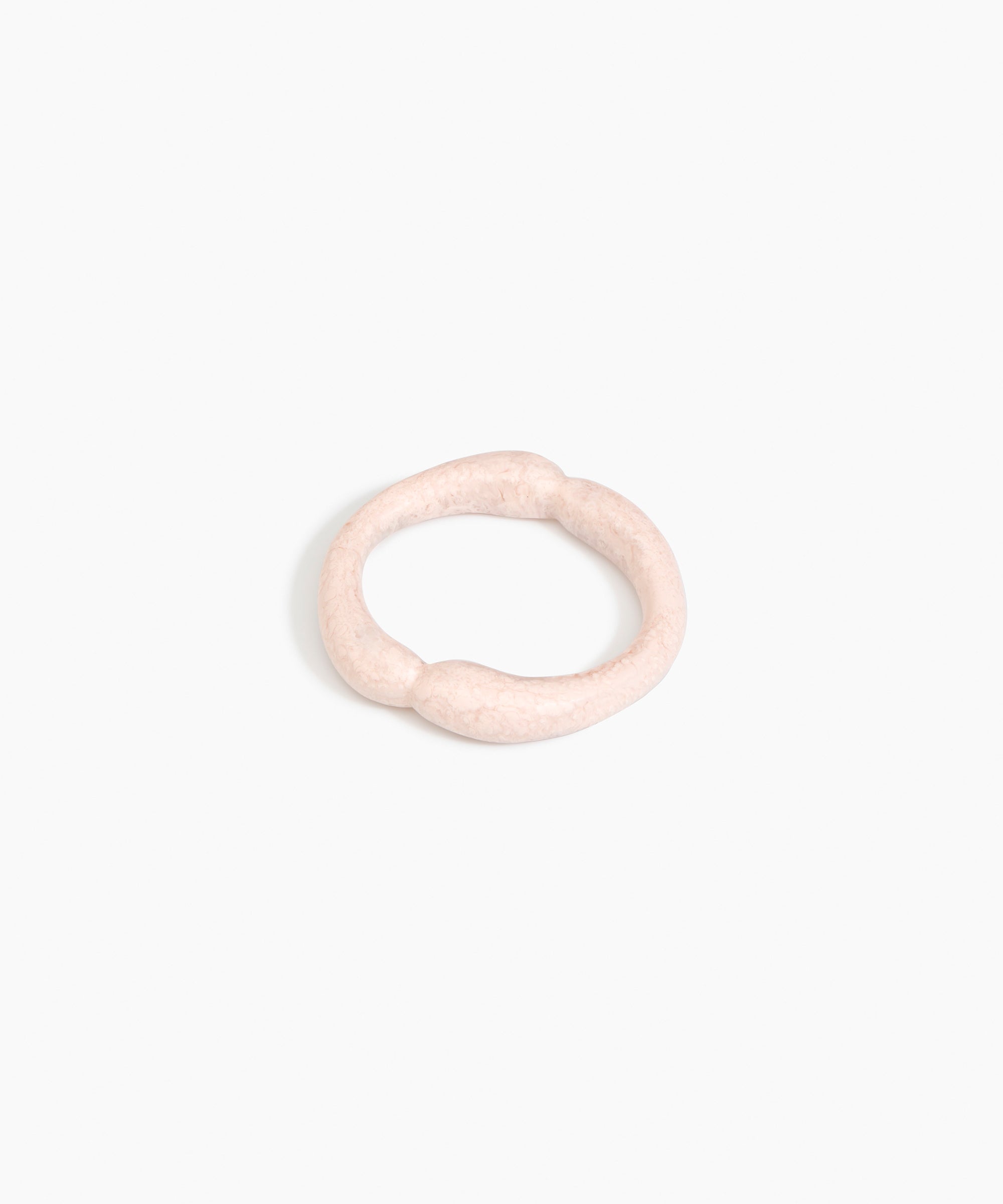 Dinosaur Designs Double Sprout Bangle in Rose Swirl — handcrafted marbled dusty pink resin bangle with organic bulbous shape
