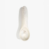 Dinosaur Designs Shell Gelato Scoop in Chalk Swirl — handcrafted marbled off-white resin ice cream scoop with deep rounded bowl and smooth cylindrical handle