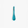 Dinosaur Designs Medium Shell Spoon in Turquoise — handcrafted marbled teal blue resin spoon with slender tapered handle