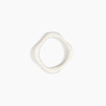 Dinosaur Designs Petal Bangle in Chalk Swirl — handmade marbled cream resin bangle with slim undulating organic form